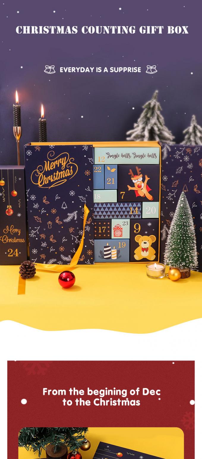 Countdown Cardboard Gift Packaging Box Empty Advent Calendar Boxes 0
