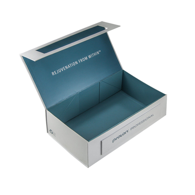 Folded 1200g Cardboard Magnetic Gift Box Mailer With Ribbon Closure Book Style