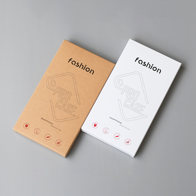 Craft Paper Retailing Hanger Box Phone Case Packaging Box With Plastic Transparent Window