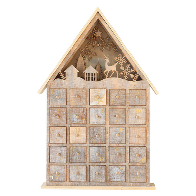 Luxury Creative Christmas Wooden Gift Box Calendar Cabinet Drawer Decoration