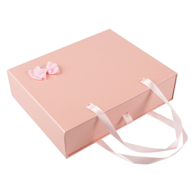 Customized Gift Packing Box Ribbon Portable Drawer Box Silk Screen Printing