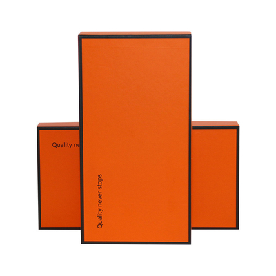 Orange Custom Logo Phone Case Paper Packaging Box Custom Lid And Base Wholesale