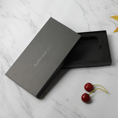 Rigid Black Mobile Case Packaging Box Kraft Paper Coated Paper