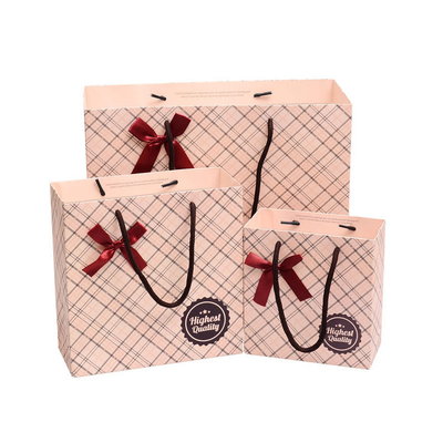 Offset Printing Creative Plaid Business Gift Bag For Jewelry