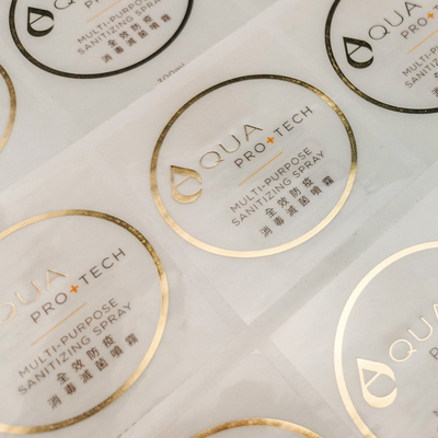 Clear Round Shape Packaging Sticker Labels light membrane hot stamping