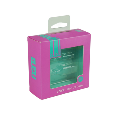 Custom Cardboard Boxes Data Line USB Cable Boxes With Plastic Blister Tray