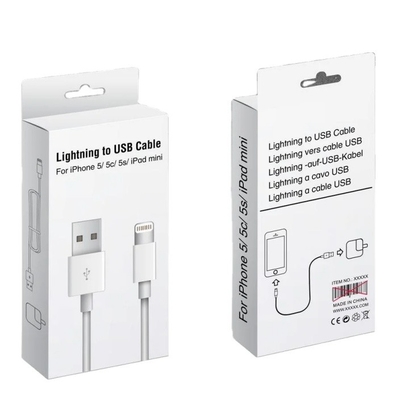 Custom Paper Box Spot UV USB Cable Charger Data Cable Packaging Box Design
