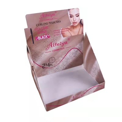 Custom Cosmetics Product PDQ Cardboard Display Stand Display Shelf CMYK Color OEM