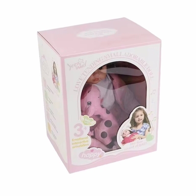 Custom logo Folding Pink Cardboard Box Children Kids Doll Toy Packaging Gift Box