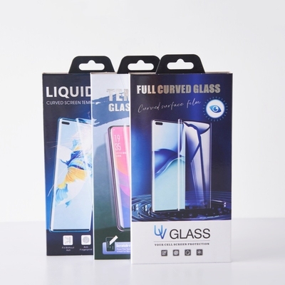 Full Curved Mobile Phone Tempered Glass Screen Protector Box Packaging With Custom Logo