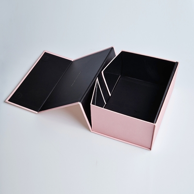 Custom Black Pink Cardboard Paper Folding Magnetic Closure Box Cardboard Gift Box