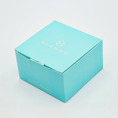 Gold Stamping Logo Custom Packaging Boxes Blue Exquisite Face Cream Cosmetic Box Packaging