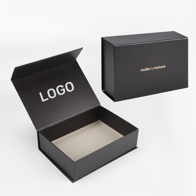 Custom Logo Black Book Shaped Magnetic Gift Box Rigid Cardboard Package For Cosmetics