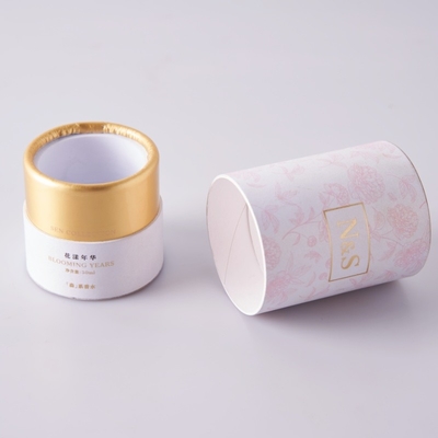 Wholesale Biodegradable Gold Foil Cardboard Cylinder Gift Tube Box Packaging For Cosmetic