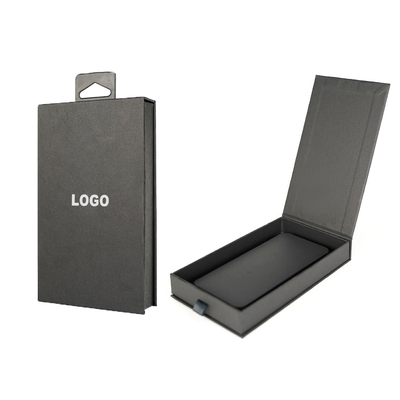 Custom Logo Black magnetic electronic packaging paper box for phone case gift packaging box