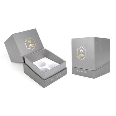 Luxury Gray Cardboard Boxes Custom EVA Gold Stamping Cosmetic Paper Packaging