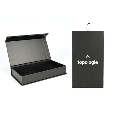 Custom OEM Flip Black Paper Boxes With Magnetic For Mobile Phone Case Packaging