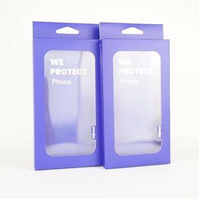 Custom Color Phone Case Packaging Paper Boxes With Window Paper Tray For Smart Phone