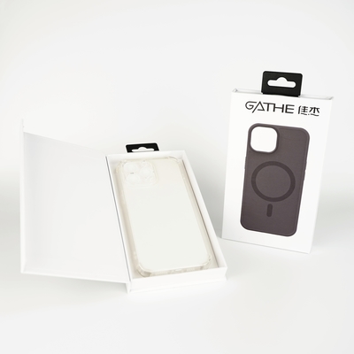 Empty Mobile Cell Phone Case Packaging Box With Hanger , Slide Out Rigid Paper Drawer Box Packaging