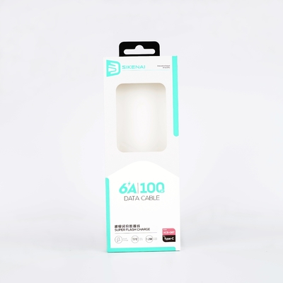 Custom Foldable Box Usb Data Cables Line Packaging Paper Box With Clear Window Film