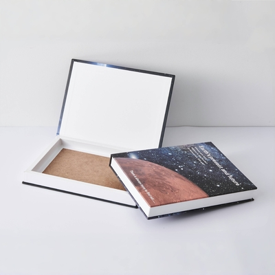 Customized Logo Bogus Book Decorative Clamshell Boxes for Books Magazines Storage