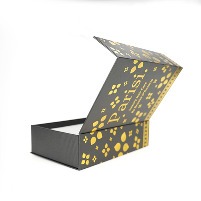 Custom Magnetic Box Packaging Gold Hot Stamping Foil Paper Package For Large Gift Box With Lid