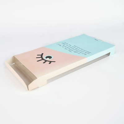 Custom Makeup Folding Two Tuck Paper Box False Eyelash Box Packaging With Window