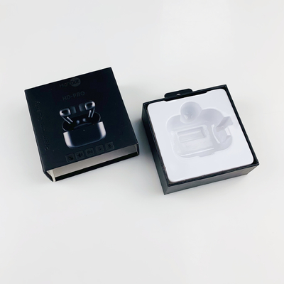 ODM Bluetooth Earphone Box Embossing TWS Wireless Headset Pacakge Box With Hooks & Blister Tray For Airpods