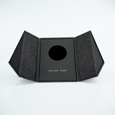Custom Anti-Fingerprint Black double two side open watch box soft touch magnetic gift box