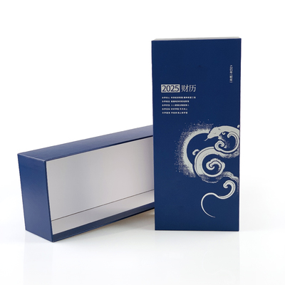 Custom Silver Hot Foil Gift Countdown Advent Calendar Packaging Box Gift Paper Boxes