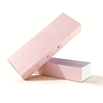 Custom Rigid Cardboard Jewelry Gift Box with Pink Matte Laminated Finish and Gold/Silver Hot Stamping