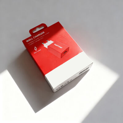 Custom Color UV Paper Wall Charger Box for USB Adapter with Recyclable Eco-Friendly Packaging